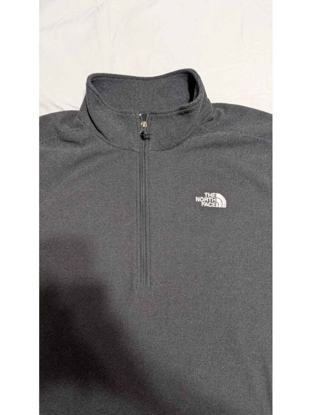 The North Face Men's Charcoal Gray Textured Fleece 1/4 Zip Pullover Size XL
